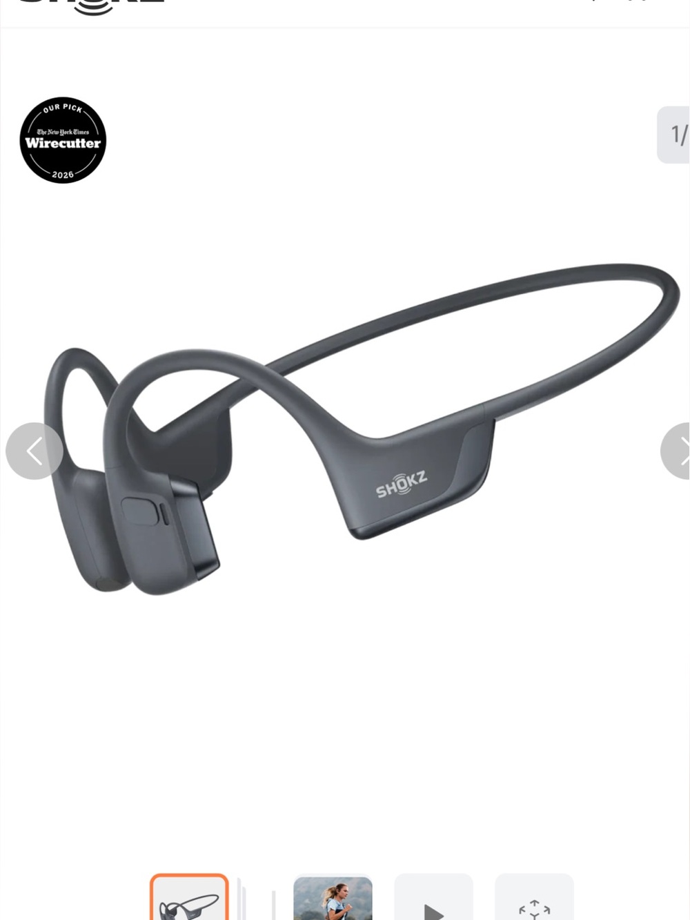 Shokz OpenRun Pro 2 Bone Conduction Headphones - Slate Gray